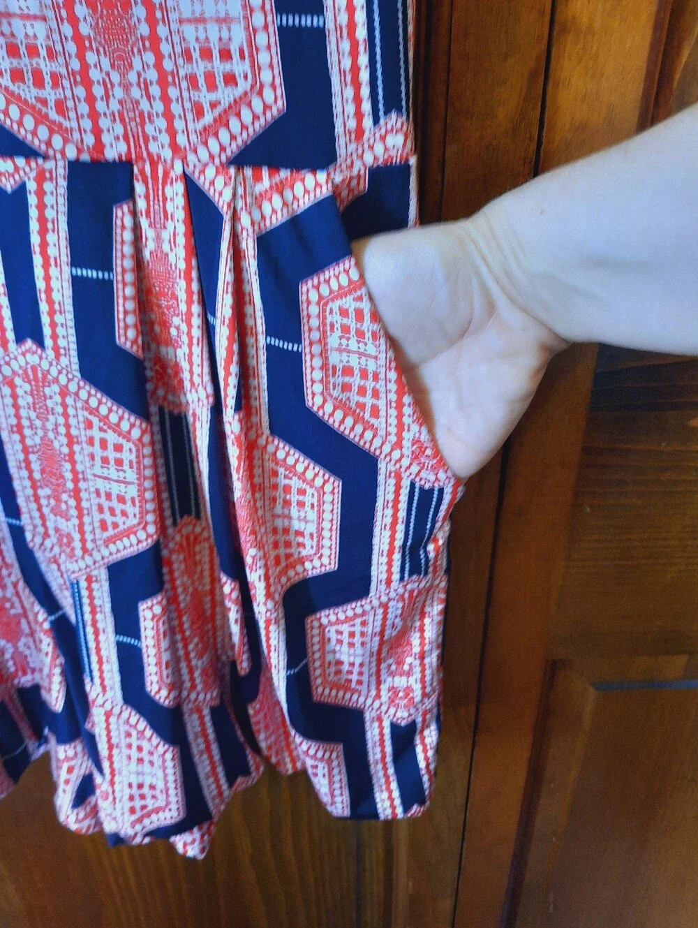 T-Bags Of Los Angeles Geometric Sleeveless Shorts Romper Pockets Size Large - Picture 8 of 16